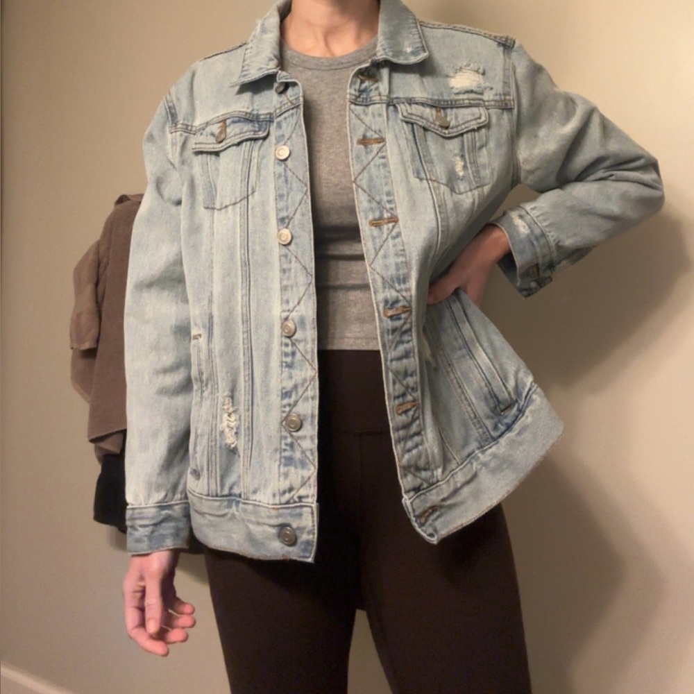 Time & Tru Oversized Blue Denim Jacket - Picture 2 of 10